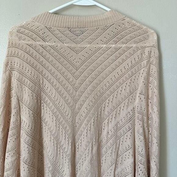 Torrid Pointelle Cardigan Sweater 5X Open Front Lightweight Knit Summer Neutral - Picture 6 of 10